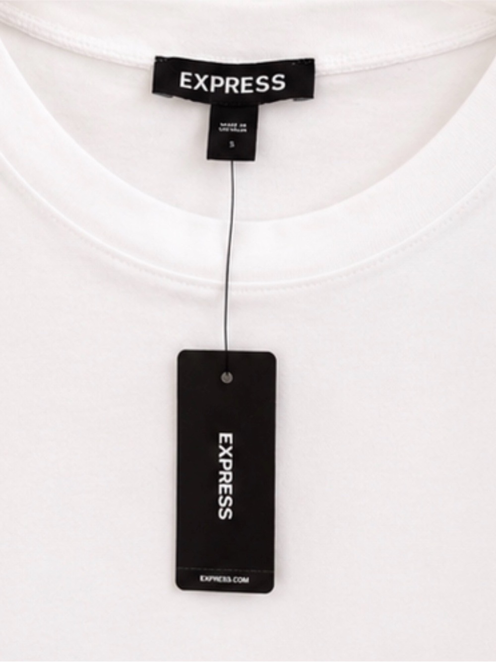NWT Express White Padded Shoulder Muscle Tee | Size S - Picture 3 of 3